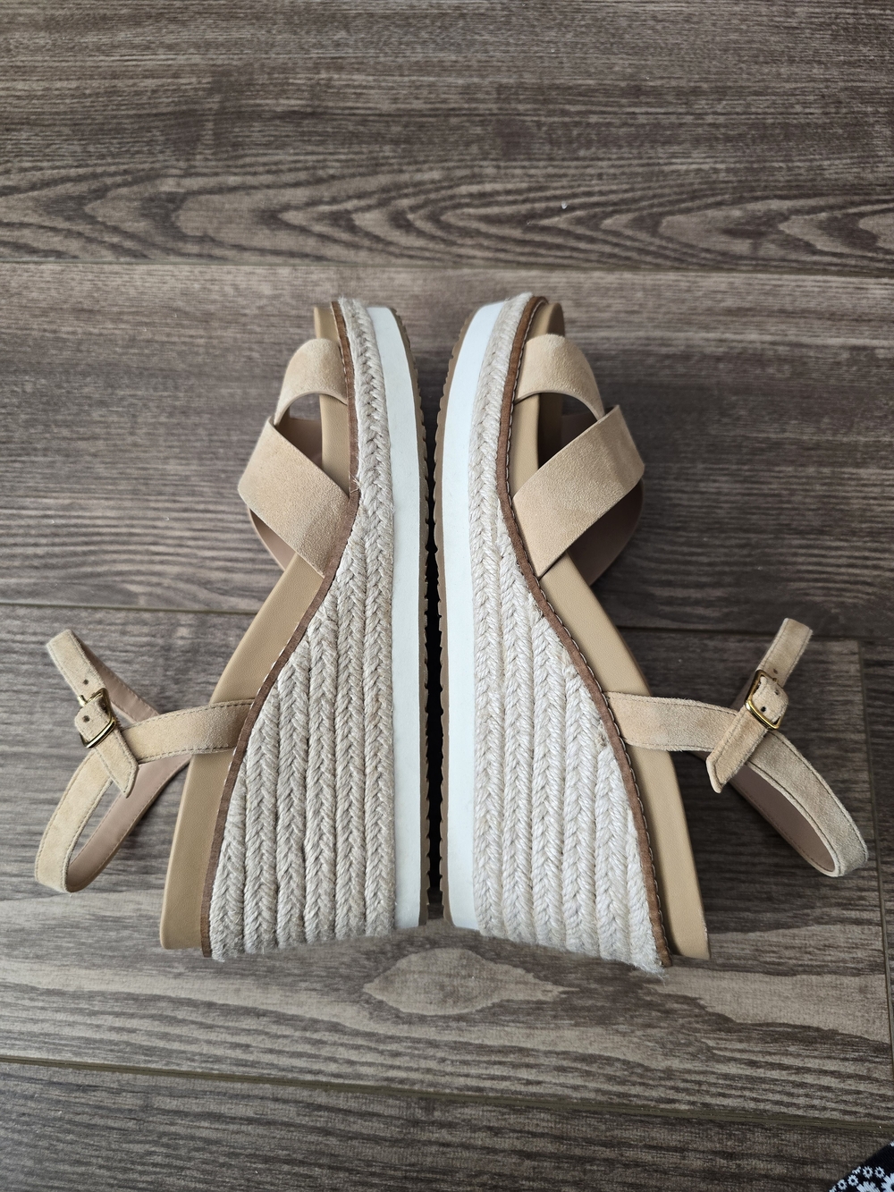 Cole Haan Sandals Womens 7 Tan Sesame CloudFeel Espadrille Wedge Comfort Boho - Picture 5 of 10